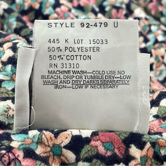 Paquette Petite Vintage 80s Puff Sleeve Ditsy Floral Midi Dress Size 10P - Picture 13 of 13